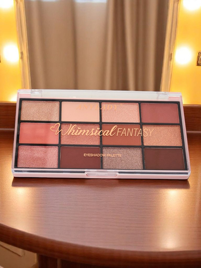 ANYLADY Paleta 12 senčil za oči z bleščečimi in mat zaključki Champagne Ruby Glamour