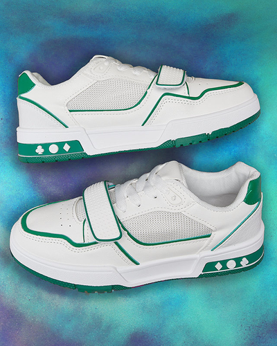Royalfashion Sportowe sneakersy damskie w biało- zielonym kolorze Xirrat