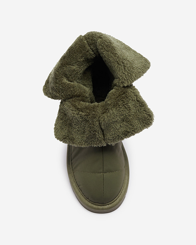 Royalfashion Ciemnozielone damskie buty a'la śniegowce Kalioli