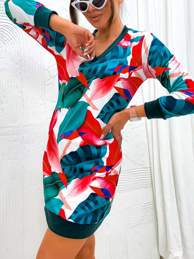 Royalfashion Ženska mini obleka z izvirnim vzorcem