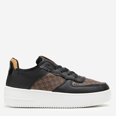 Royalfashion Czarne damskie buty sportowe z printem Glou