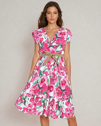 Royalfashion Ženska midiw cvetlična obleka