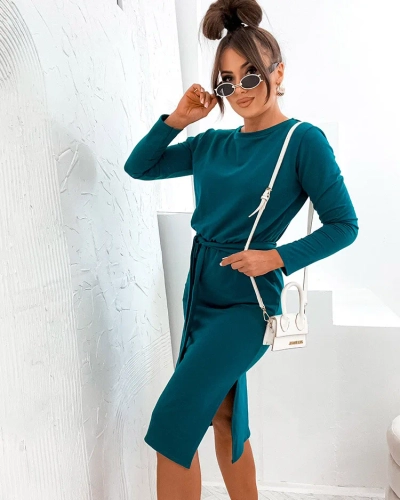 Royalfashion Ženska bombažna obleka do kolen