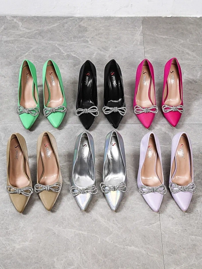 Čevlji Royalfashion za ženske, ki spominjajo na saten z mašno Hefion