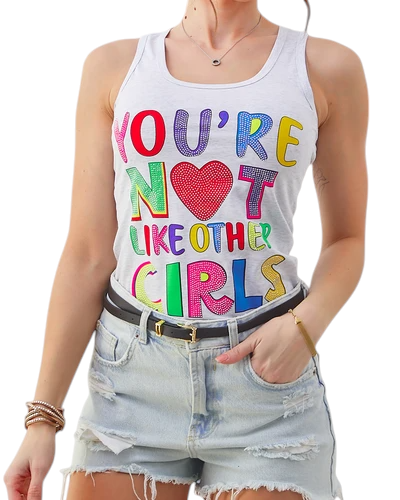 Royalfashion Ženska bombažna majica brez rokavov s trakovi in unikatnimi potiski