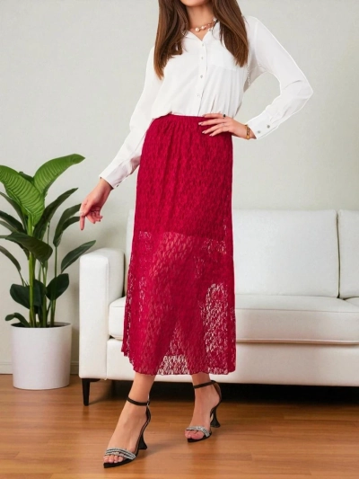 Royalfashion Ženska midi krila s čipko