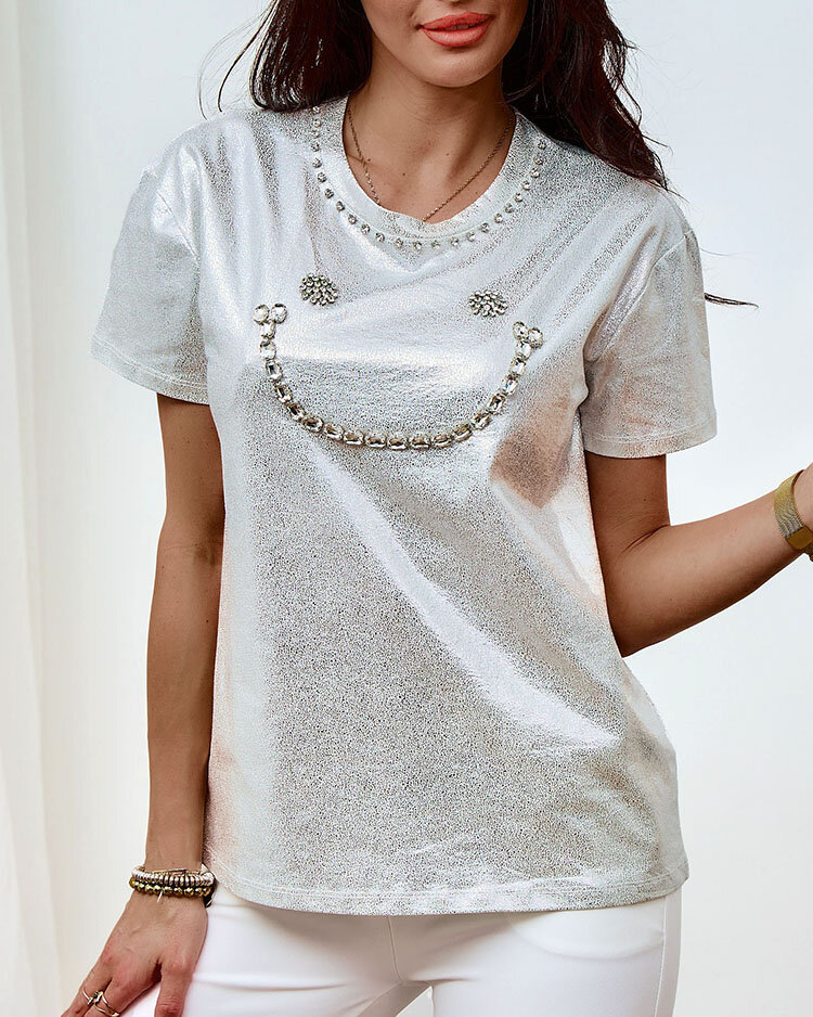 Royalfashion Ženska majica s cirkoni