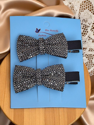 Royalfashion Set 2 sponk za lase s pentljami in okrasnimi kamni Isadora