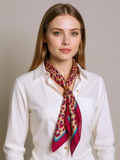 Apollonia bordo ženski šal z modnim vzorcem – 100% poliester Eleganza