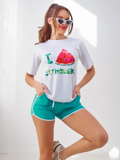 Royalfashion Ženski športni komplet s trenerko in kratkimi hlačami Lubenica