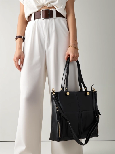 Royalfashion Eleganten velika ženska torba s žepi