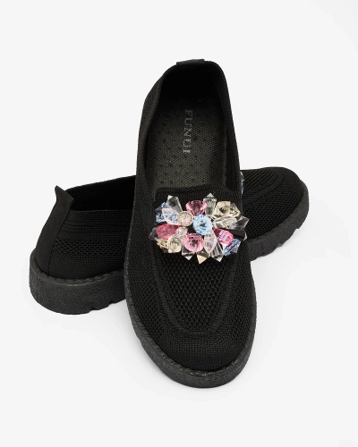 Royalfashion Črni ženski polpravi copati Enweta