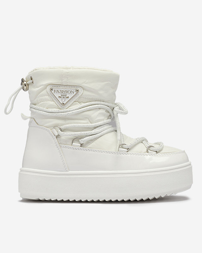 Royalfashion Białe dziecięce wsuwane buty a'la śniegowce Asifa