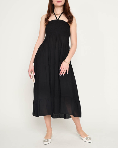 Royalfashion Czarna sukienka midi PLUS SIZE