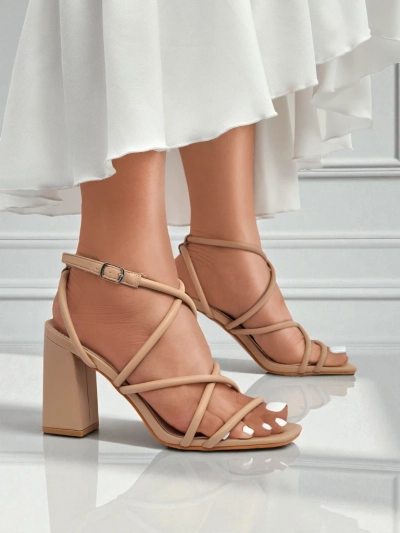 Royalfashion Ženski sandali s kvadratasto peto Elysia