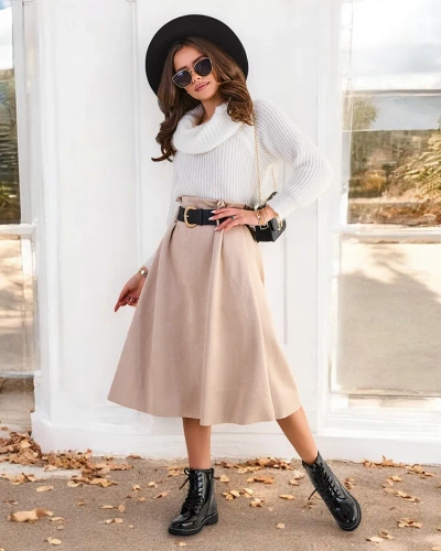 Royalfashion Ženska midi krila a'la suede