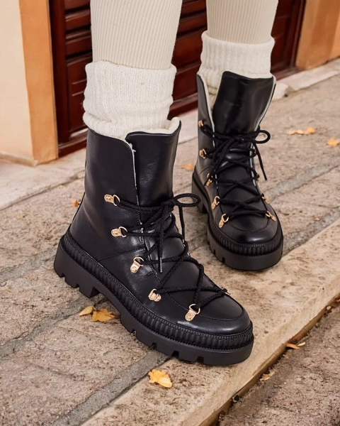 Royalfashion Ženske čizme za snijeg s vezicama Lorii