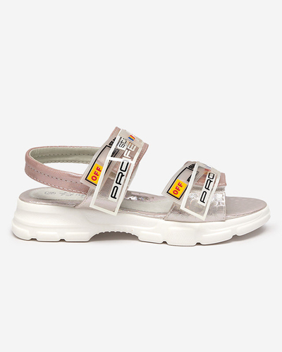 Royalfashion Różowe dziecięce sandałki zapinane na rzepy Keris