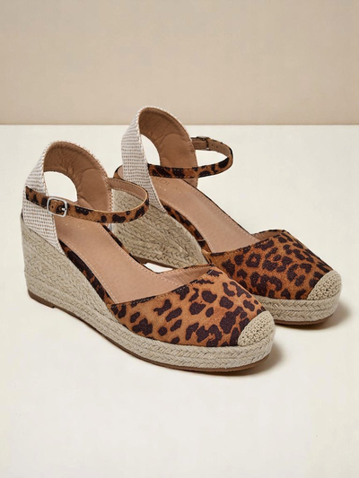 Aurelia Leopard Polne pete Royalfashion ženske eko usnje camel