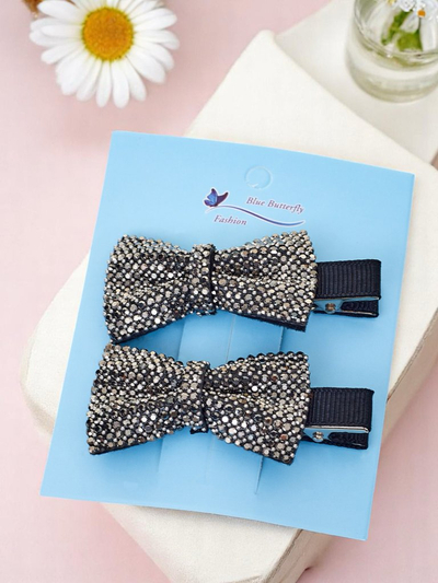 Royalfashion Set 2 sponk za lase s pentljami in okrasnimi kamni Isadora