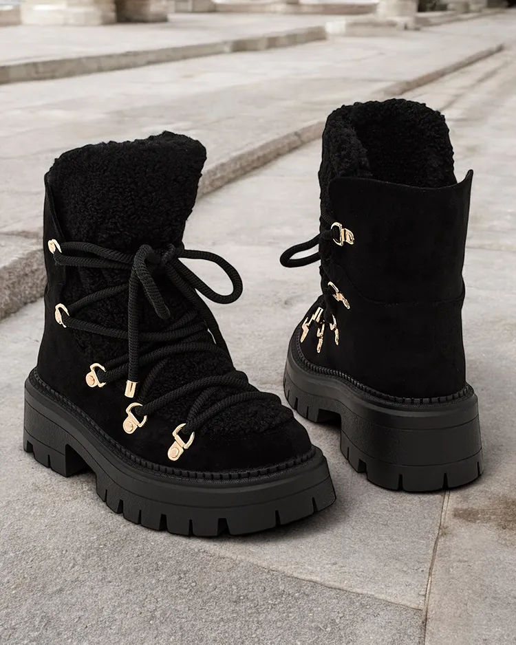 Royalfashion Lozin ženski snežni škornji z vezalkami