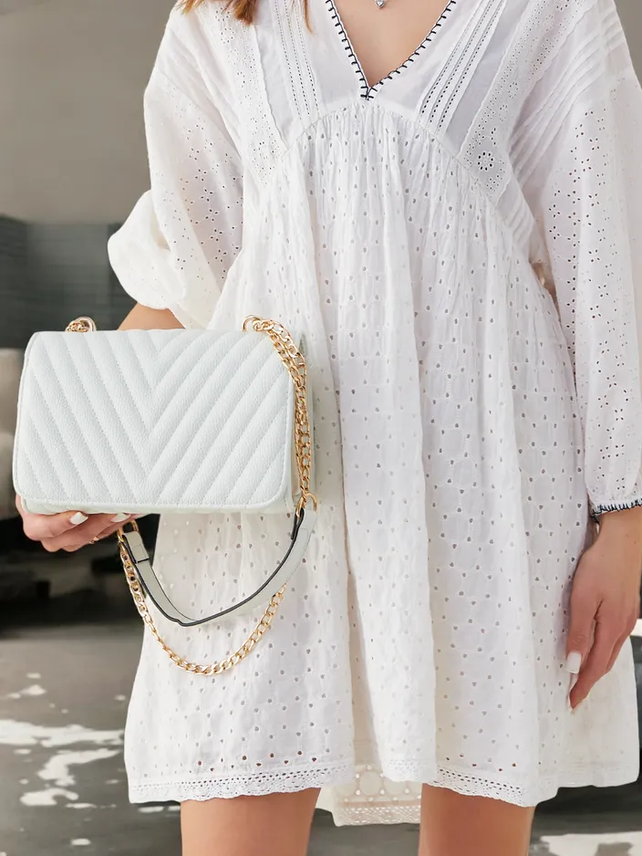 Royalfashion prešita mala ženska torbica iz ekološke usnje