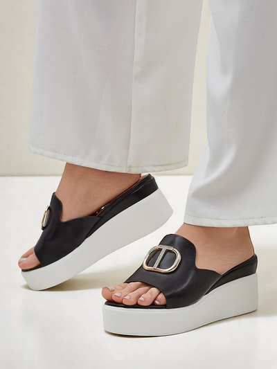 Royalfashion ženski natikači z visokim klinastim podplatom Daffin