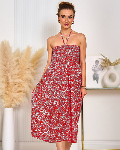 Royalfashion Ženska cvetlična midi obleka