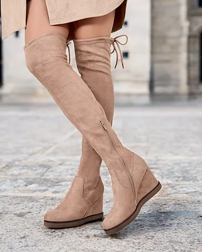 Royalfashion Ženski škornji Romino do kolen