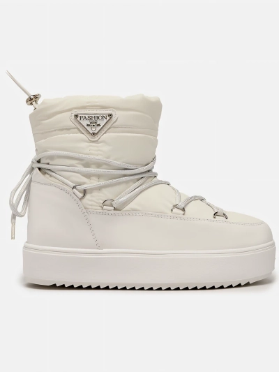 Royalfashion Ženski škornji a'la snow boots v beli barvi Vevnose