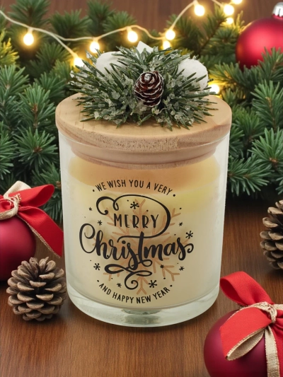 Božična dišeča sveča Merry Christmas Happy New Year