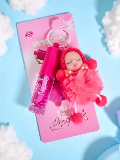 Otroški lip gloss z lutko Fuksija