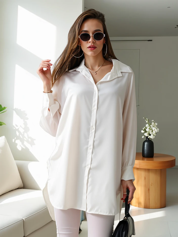 Royalfashion Dolga ženska oversized srajca