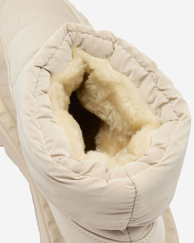 Royalfashion Ženski snežni škornji v krem barvi Ireda