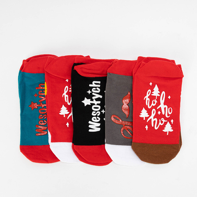 Royalfashion Skarpetki damskie świąteczne bawełniane 5/pak