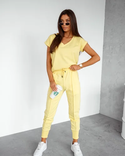 Royalfashion Ženski bombažni casual set s kratkimi rokavi