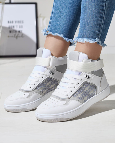 Royalfashion Białe damskie wysokie sneakersy sportowe Xosa