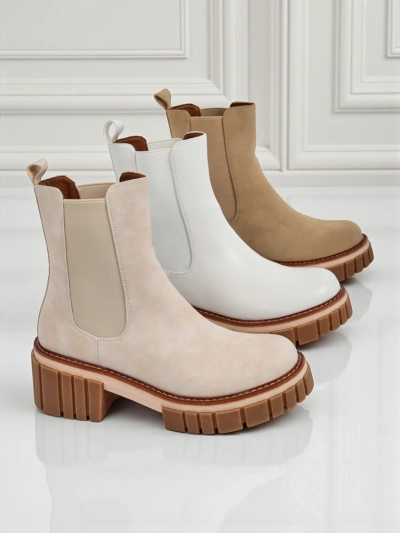 Gležnarji s peto iz eko nubuka Amber Walk