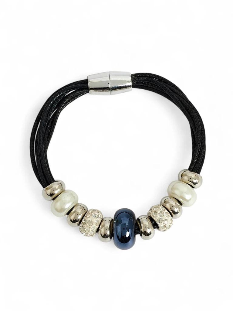 Ženska zapestnica z biseri, sijoča vrvica