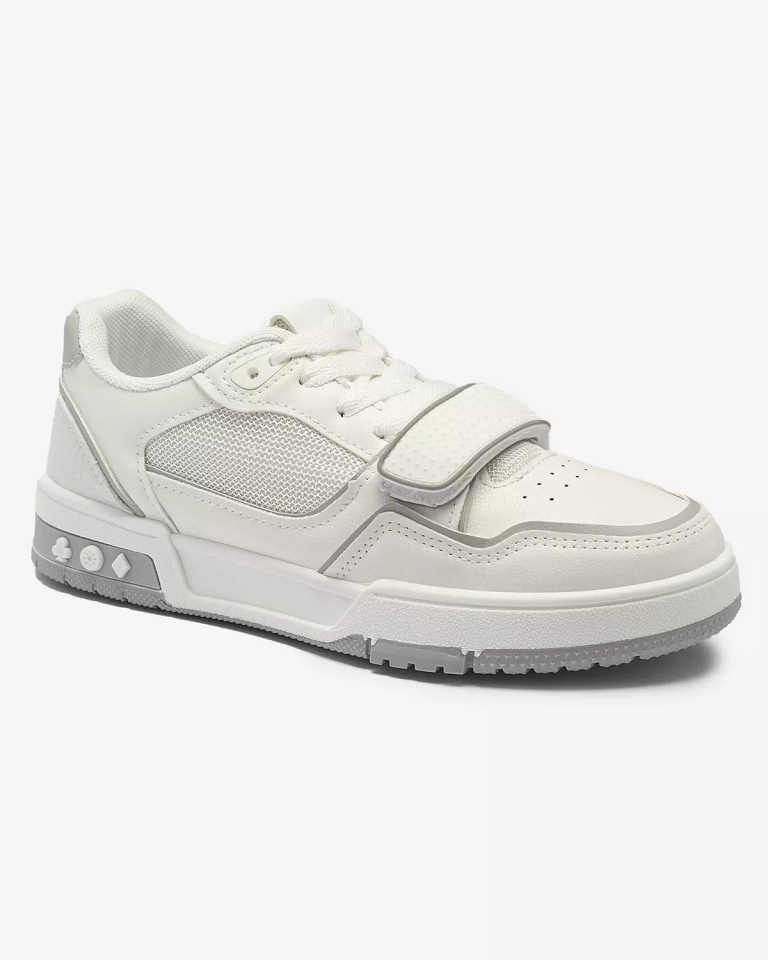 Royalfashion Sportowe sneakersy damskie w biało- szarym kolorze Xirrat
