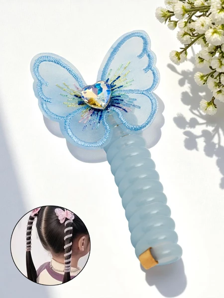 Royalfashion Gumica za lase vzmet z metuljem Spring Butterfly