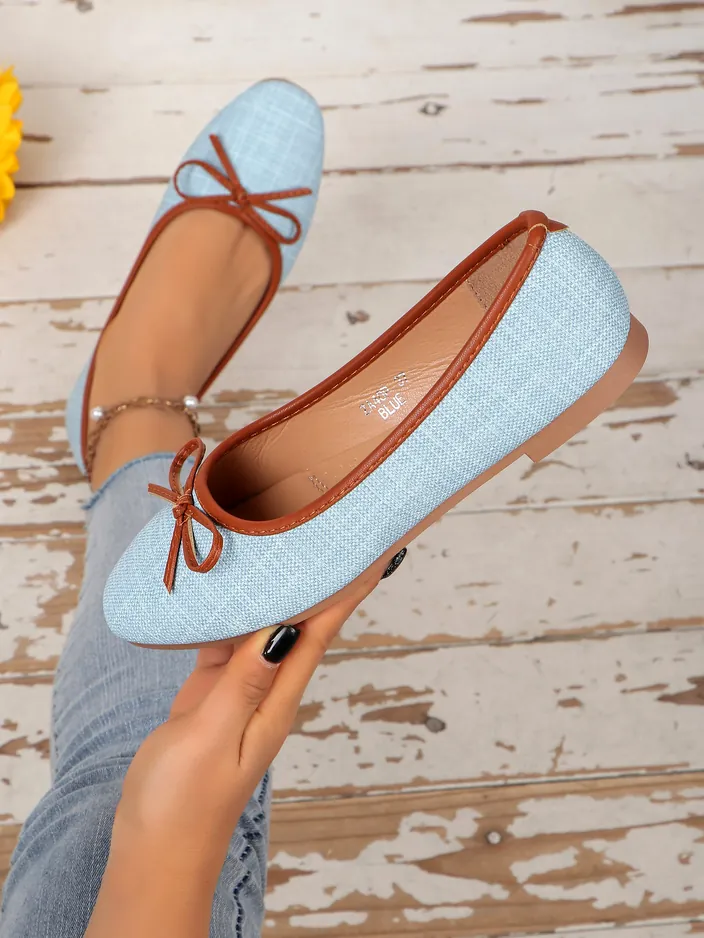 Royalfashion Ženska balerinka s bleščicami in pentljo Aramie