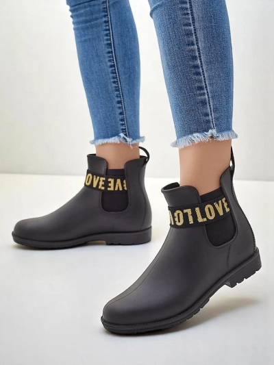 Royalfashion Ženske mat dežne škornje z napisom Love Love