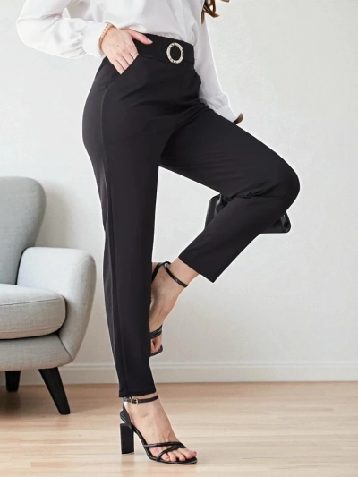 Pantaloni Bella Melodia v Črni Barvi