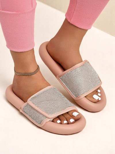 Royalfashion Dámske šľapky s plochou podrážkou Sparkle Step