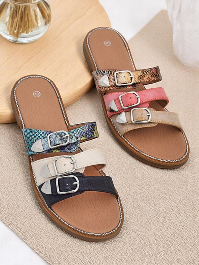 Royalfashion Ženske papuče sa ravnim đonom Snake Chic