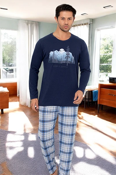 Royalfashion Moške flanelaste bombažne pižame