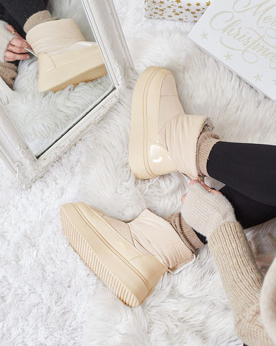 Royalfashion Beige Maderta ženski snežni škornji