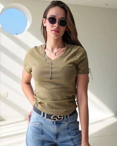 Royalfashion Ženski bombažni crop top