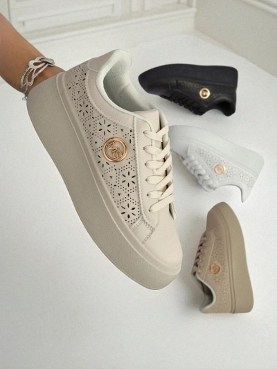 Aurelia Bež Športni Copati s Platformo Royalfashion Eko Usnje